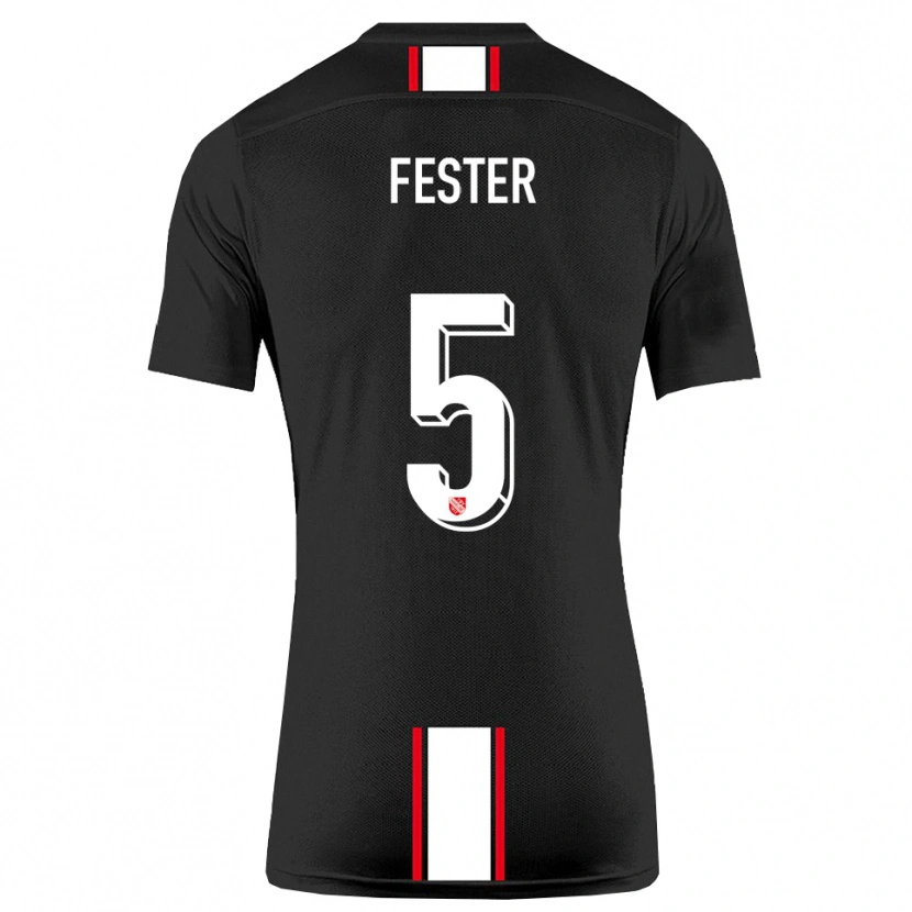 Danxen Uomo Maglia Luka Fester #5 Nero Bianco Kit Gara Away 2025/26 Maglietta