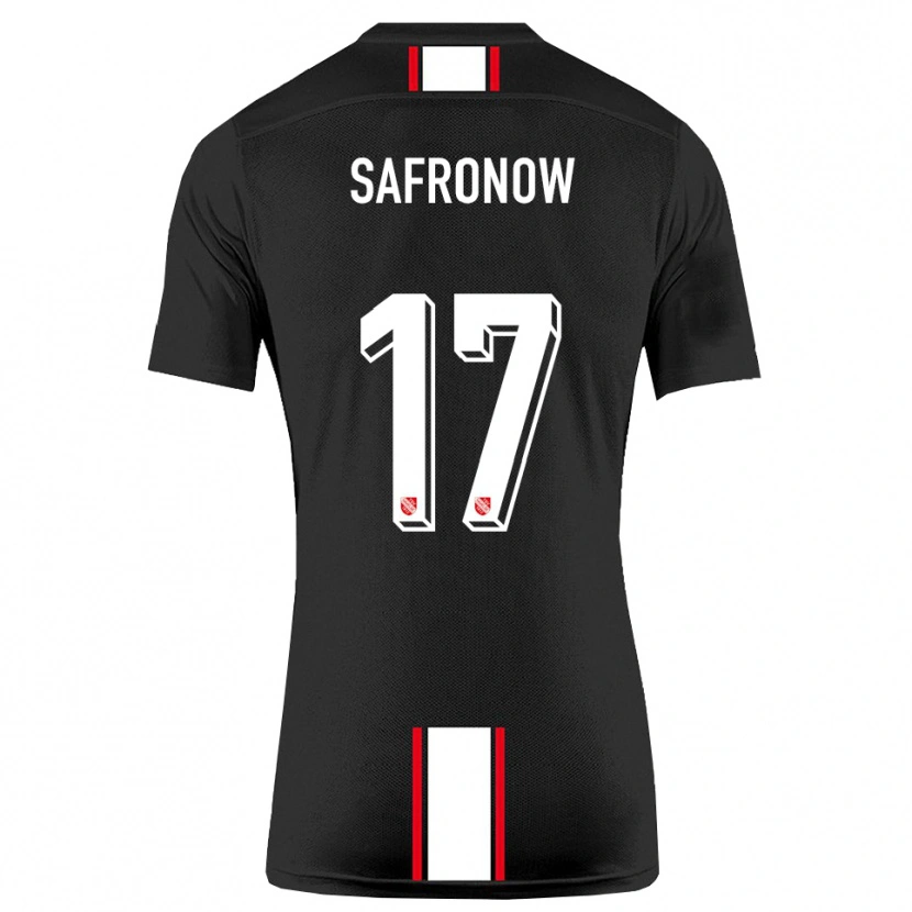 Danxen Uomo Maglia Maxim Safronow #17 Nero Bianco Kit Gara Away 2025/26 Maglietta