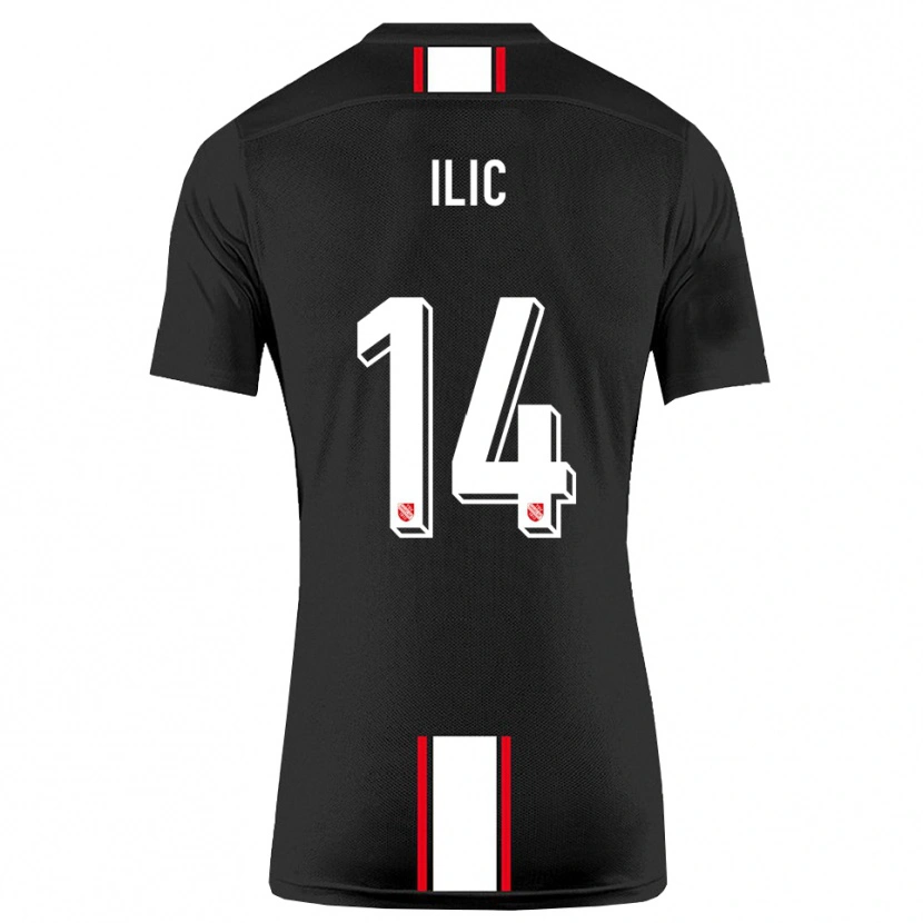 Danxen Uomo Maglia Marko Ilic #14 Nero Bianco Kit Gara Away 2025/26 Maglietta