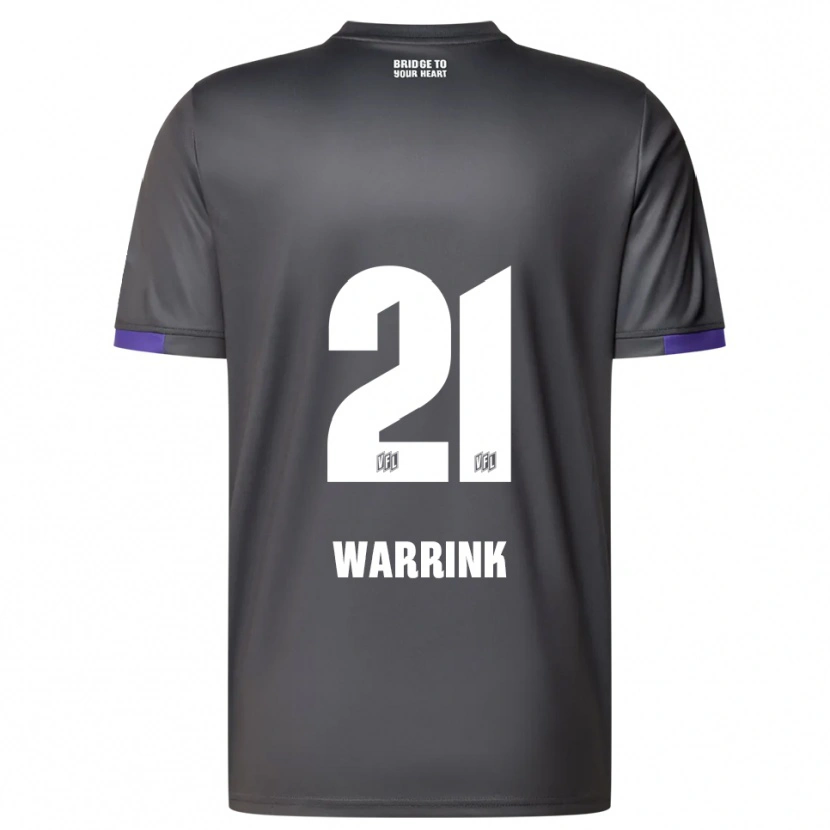 Danxen Uomo Maglia Marko Warrink #21 Grigio Viola Kit Gara Away 2025/26 Maglietta