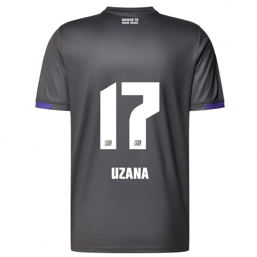 Danxen Uomo Maglia Sebastian Uzana #17 Grigio Viola Kit Gara Away 2025/26 Maglietta