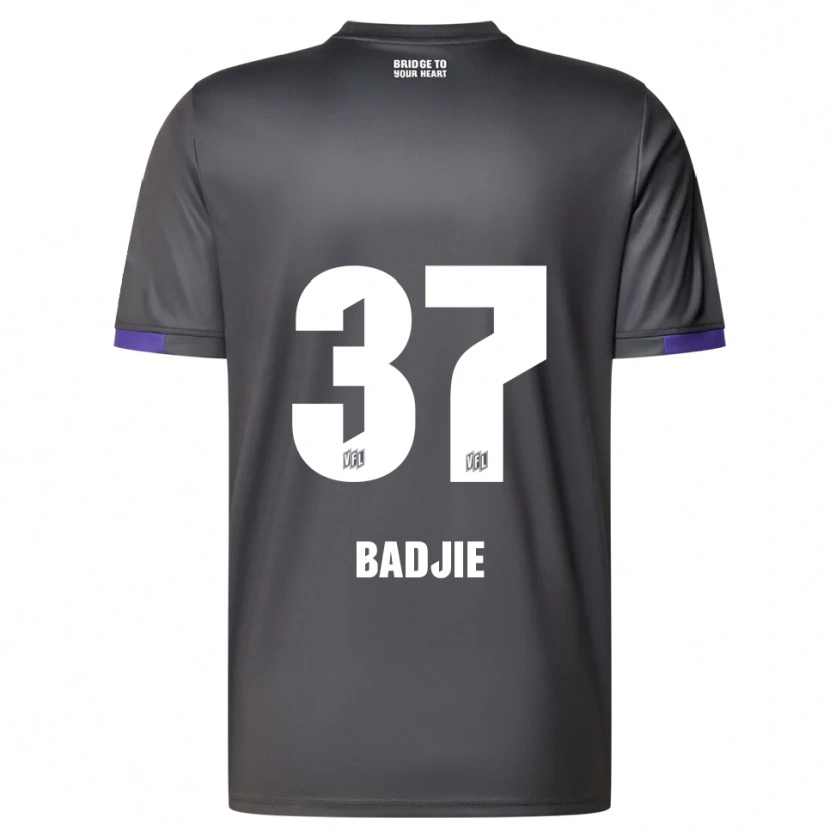 Danxen Uomo Maglia Ismail Badjie #37 Grigio Viola Kit Gara Away 2025/26 Maglietta