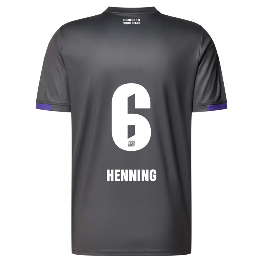 Danxen Uomo Maglia Bryan Henning #6 Grigio Viola Kit Gara Away 2025/26 Maglietta