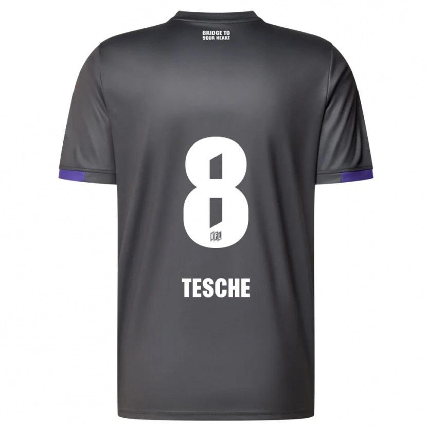 Danxen Uomo Maglia Robert Tesche #8 Grigio Viola Kit Gara Away 2025/26 Maglietta