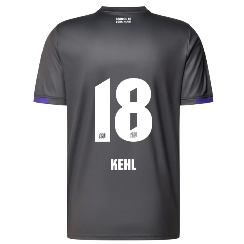 Danxen Uomo Maglia Lars Kehl #18 Grigio Viola Kit Gara Away 2025/26 Maglietta