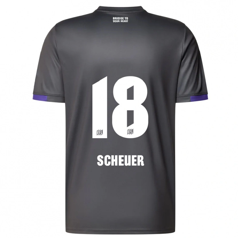 Danxen Uomo Maglia Nevio Scheuer #18 Grigio Viola Kit Gara Away 2025/26 Maglietta