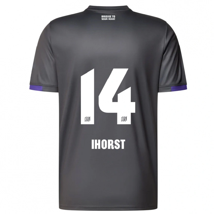 Danxen Uomo Maglia Luc Ihorst #14 Grigio Viola Kit Gara Away 2025/26 Maglietta