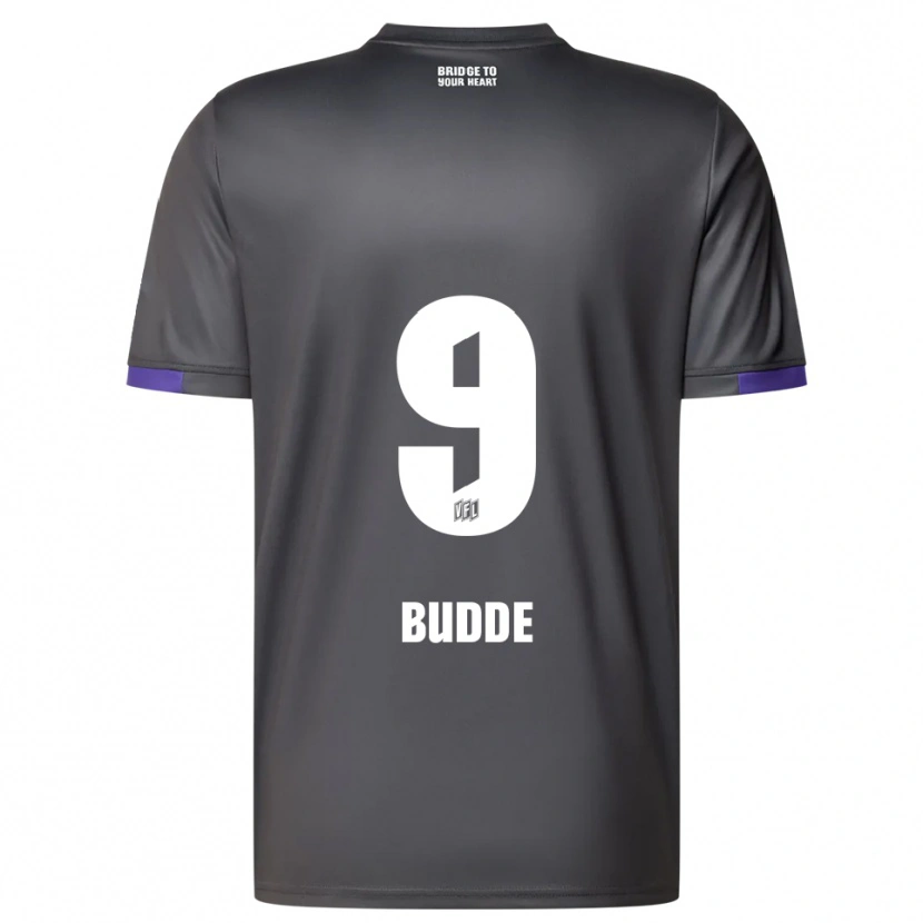 Danxen Uomo Maglia Rico Budde #9 Grigio Viola Kit Gara Away 2025/26 Maglietta