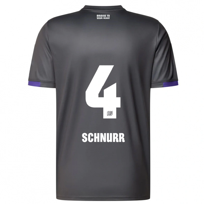 Danxen Uomo Maglia Maxim Schnurr #4 Grigio Viola Kit Gara Away 2025/26 Maglietta