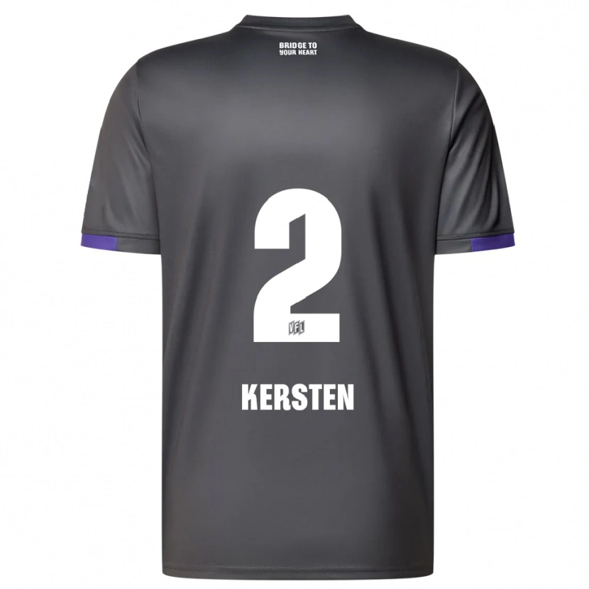 Danxen Uomo Maglia Phil Kersten #2 Grigio Viola Kit Gara Away 2025/26 Maglietta