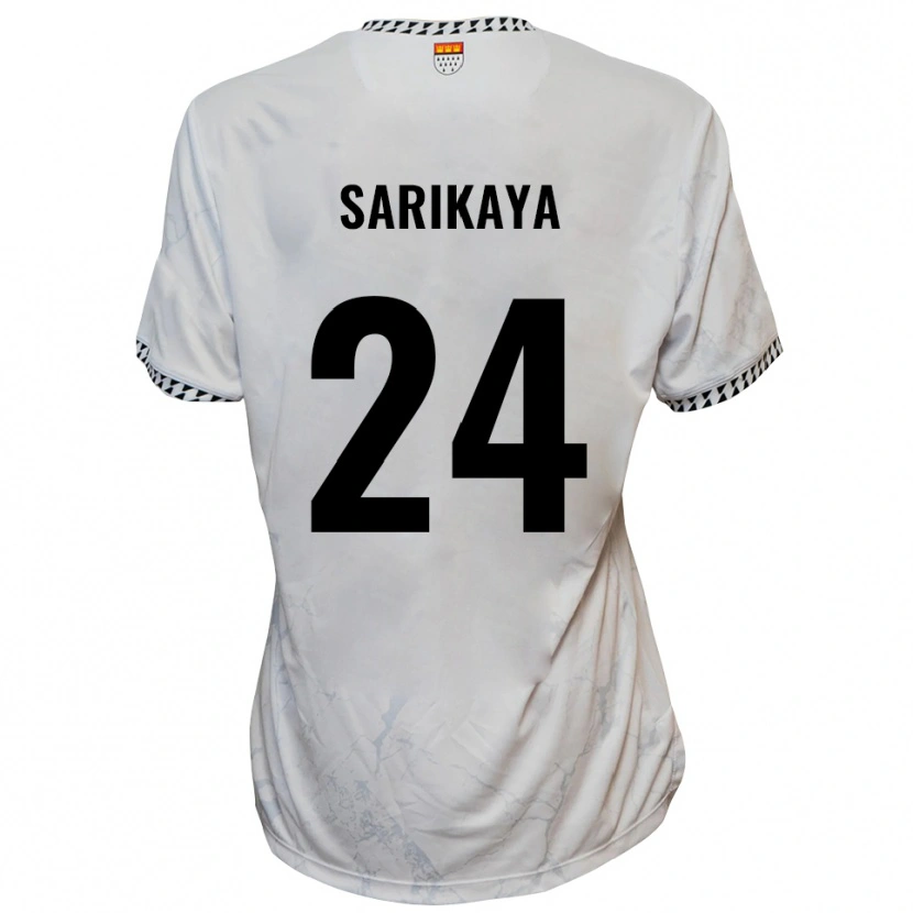 Danxen Uomo Maglia Ege Sarikaya #24 Bianco Nero Kit Gara Away 2025/26 Maglietta