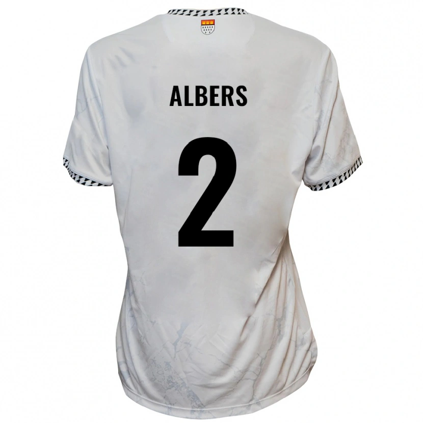 Danxen Uomo Maglia Felix Albers #2 Bianco Nero Kit Gara Away 2025/26 Maglietta