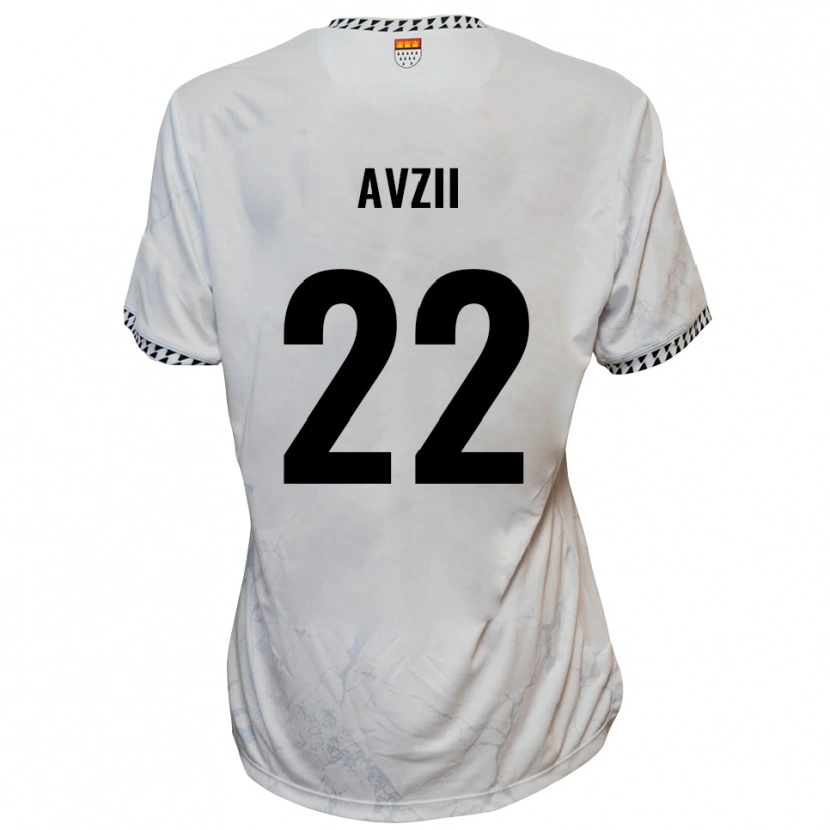 Danxen Uomo Maglia Benjamin Avzii #22 Bianco Nero Kit Gara Away 2025/26 Maglietta