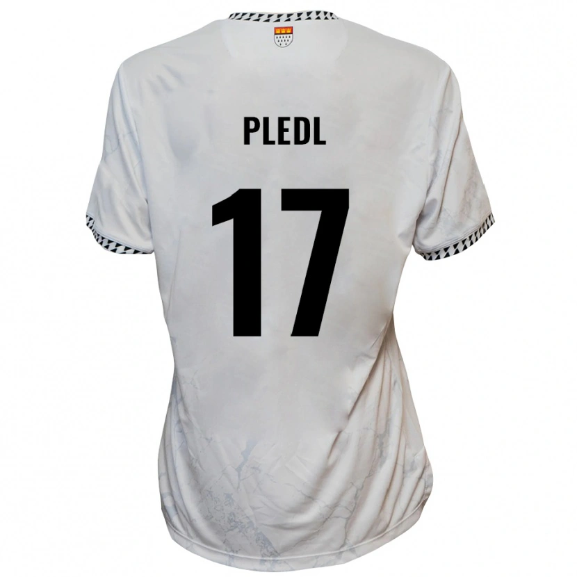 Danxen Uomo Maglia Marco Pledl #17 Bianco Nero Kit Gara Away 2025/26 Maglietta