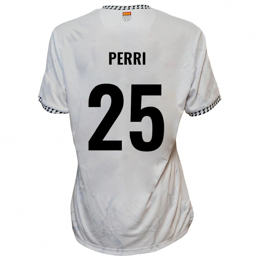 Danxen Uomo Maglia Diego Perri #25 Bianco Nero Kit Gara Away 2025/26 Maglietta