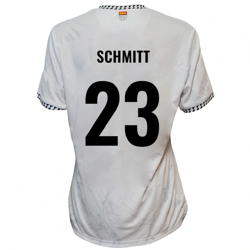 Danxen Uomo Maglia Bruno Schmitt #23 Bianco Nero Kit Gara Away 2025/26 Maglietta
