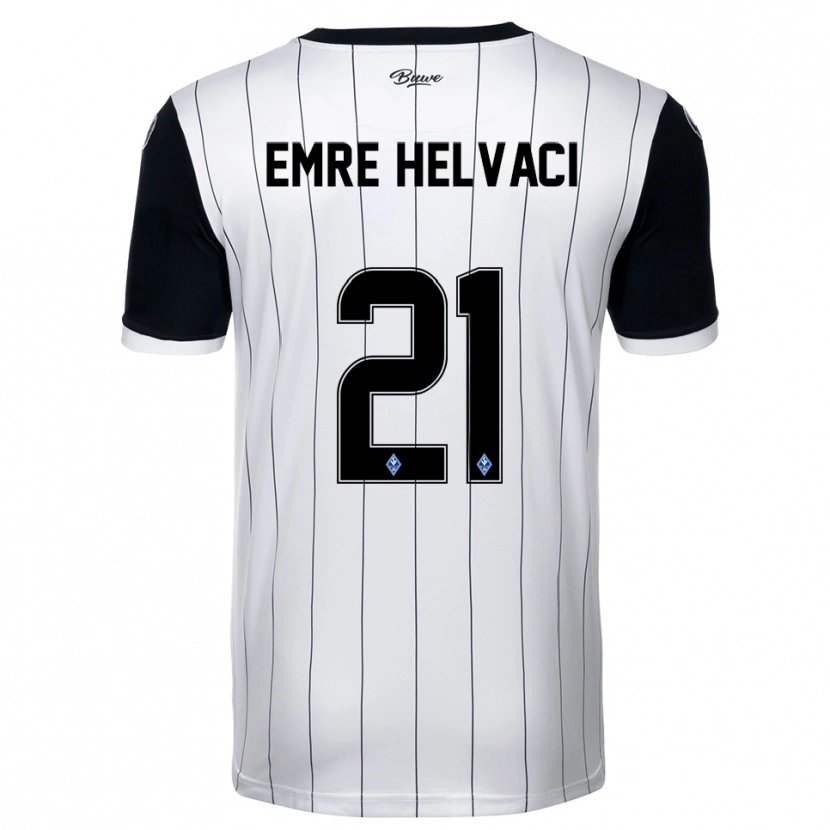 Danxen Uomo Maglia Faruk Emre Helvaci #21 Bianco Nero Kit Gara Away 2025/26 Maglietta