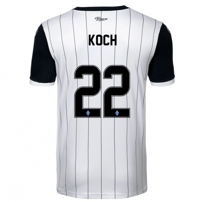 Danxen Uomo Maglia Nico Koch #22 Bianco Nero Kit Gara Away 2025/26 Maglietta