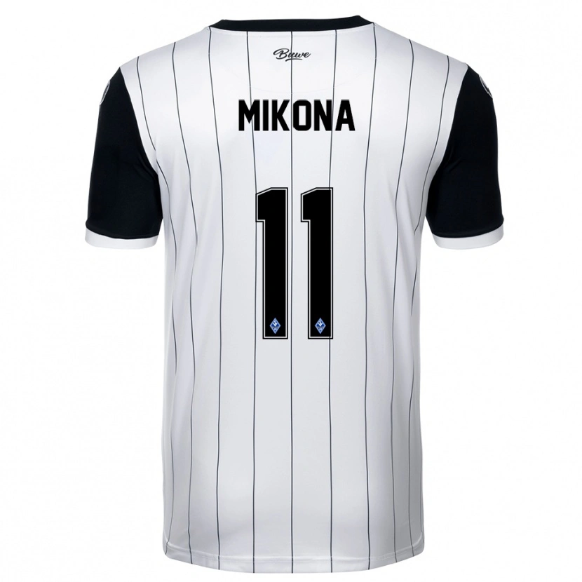 Danxen Uomo Maglia Lenny Mikona #11 Bianco Nero Kit Gara Away 2025/26 Maglietta