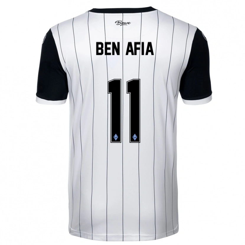 Danxen Uomo Maglia Sofian Ben Afia #11 Bianco Nero Kit Gara Away 2025/26 Maglietta
