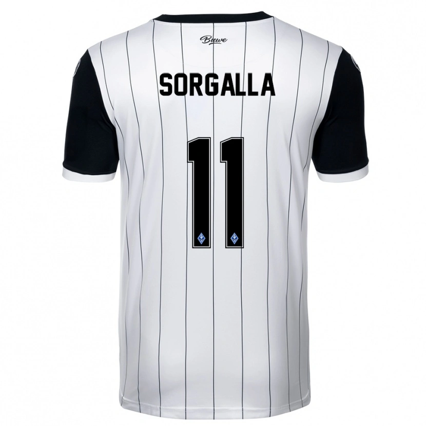 Danxen Uomo Maglia Tom Sorgalla #11 Bianco Nero Kit Gara Away 2025/26 Maglietta