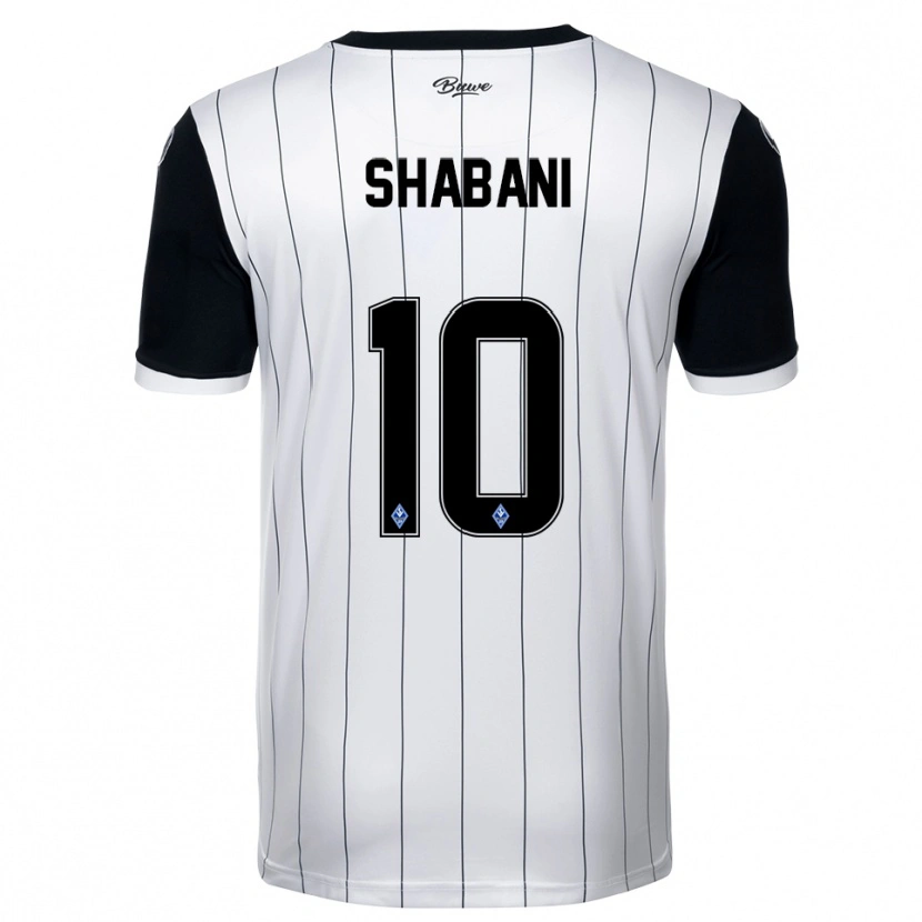 Danxen Uomo Maglia David Shabani #10 Bianco Nero Kit Gara Away 2025/26 Maglietta