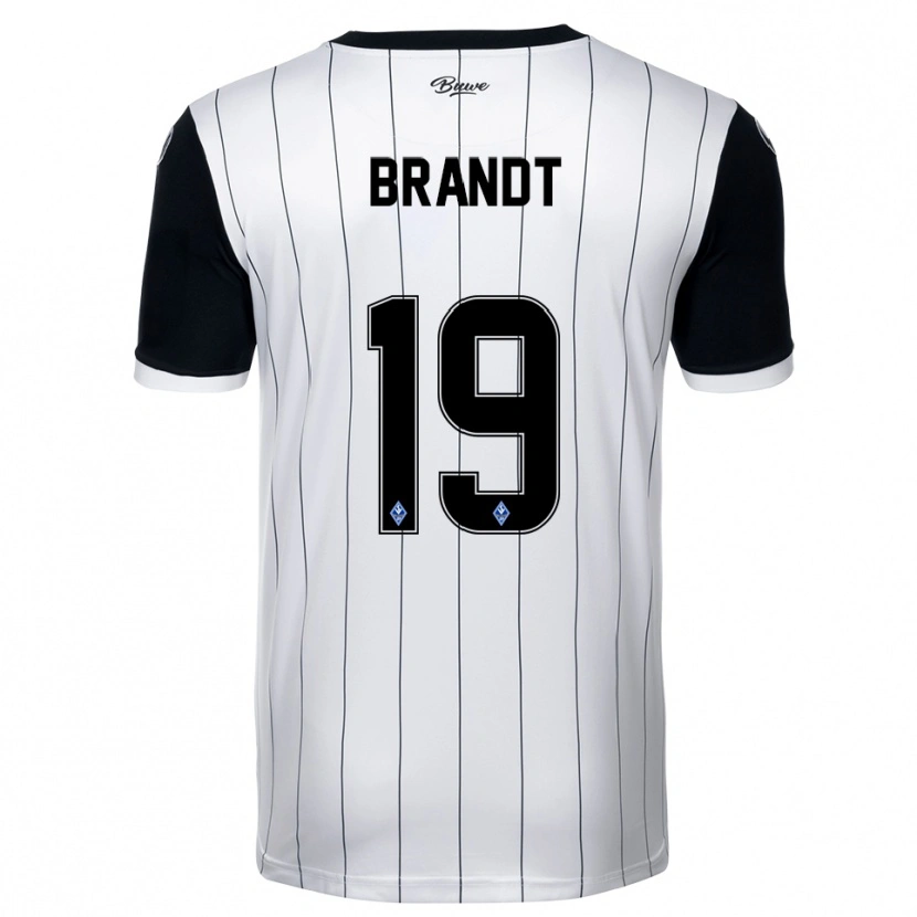 Danxen Uomo Maglia Jascha Brandt #19 Bianco Nero Kit Gara Away 2025/26 Maglietta