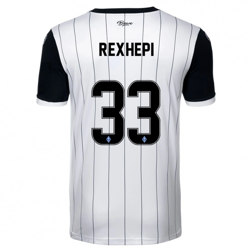 Danxen Uomo Maglia Arlind Rexhepi #33 Bianco Nero Kit Gara Away 2025/26 Maglietta