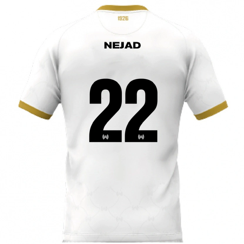 Danxen Uomo Maglia Milad Nejad #22 Bianco Oro Kit Gara Away 2025/26 Maglietta