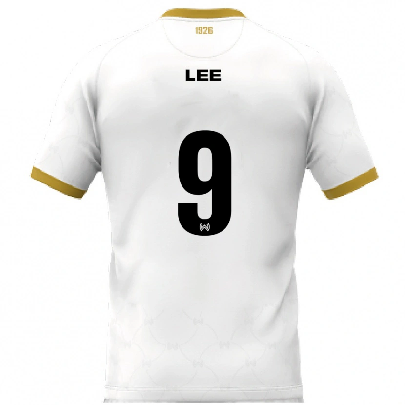 Danxen Uomo Maglia Seong-Hyun Lee #9 Bianco Oro Kit Gara Away 2025/26 Maglietta