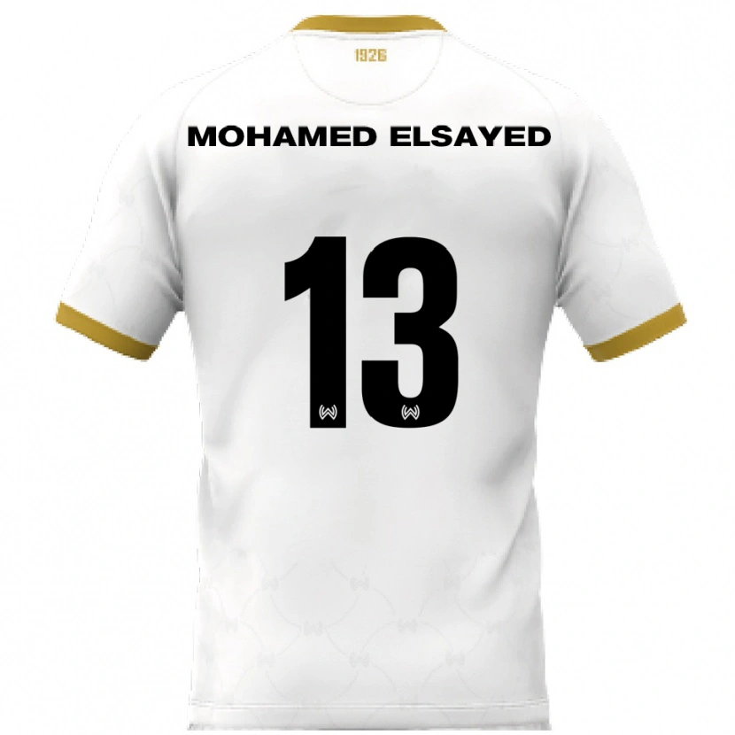 Danxen Uomo Maglia Samir Mohamed Elsayed #13 Bianco Oro Kit Gara Away 2025/26 Maglietta