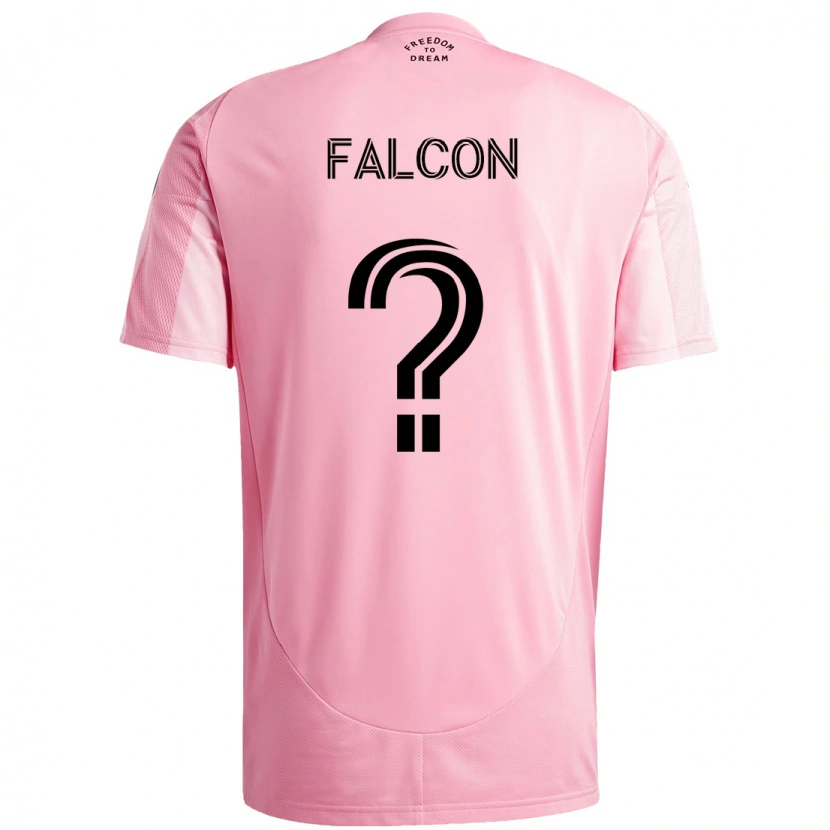 Danxen Bambino Maglia Maximiliano Falcón #0 Rosa Nero Kit Gara Home 2025/26 Maglietta