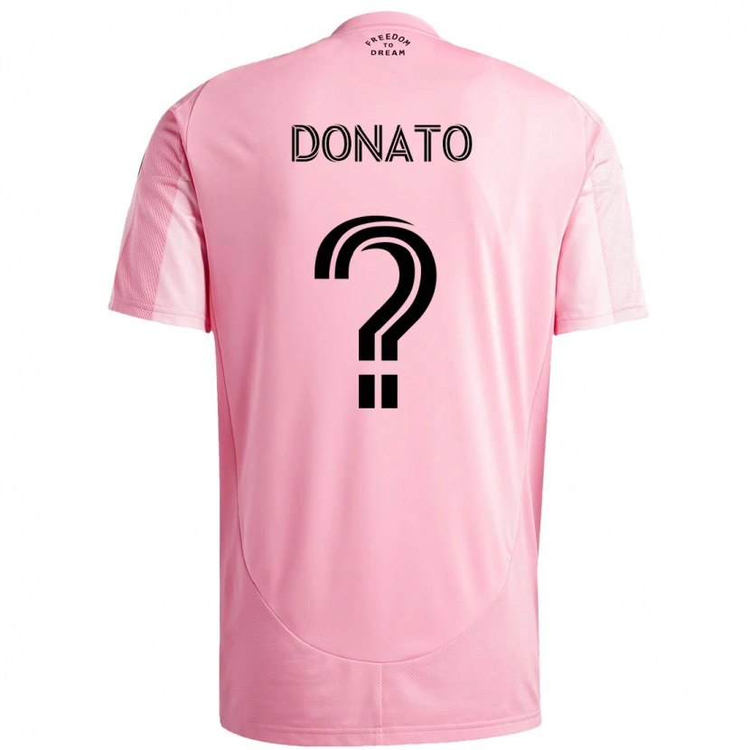 Danxen Bambino Maglia Benjamin Donato #0 Rosa Nero Kit Gara Home 2025/26 Maglietta