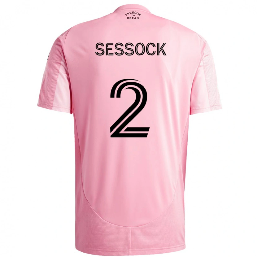 Danxen Bambino Maglia Nykolas Sessock #2 Rosa Nero Kit Gara Home 2025/26 Maglietta