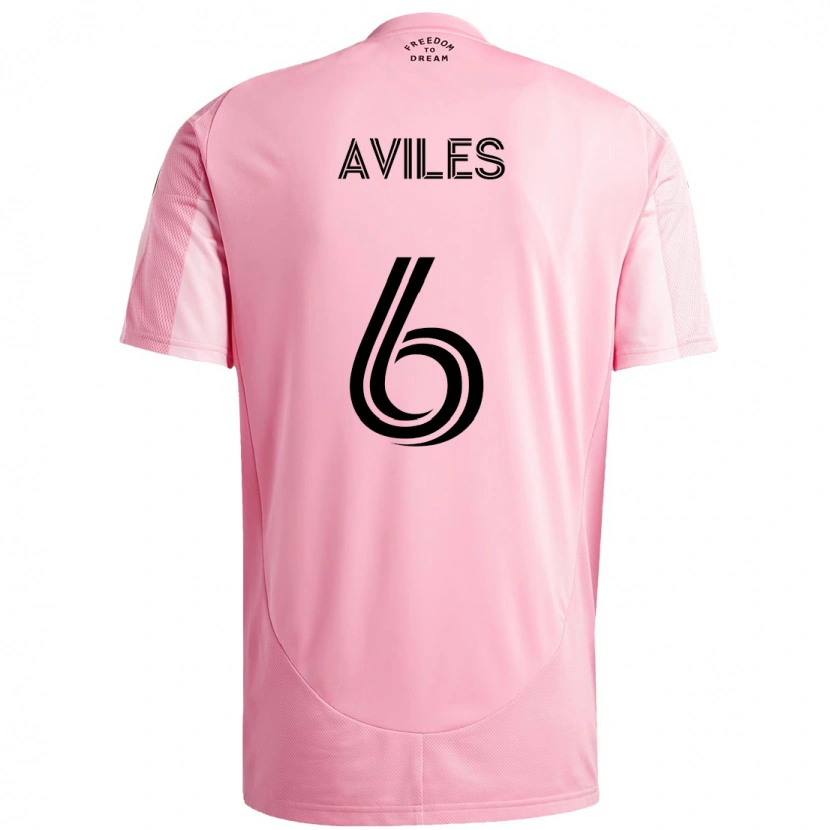 Danxen Bambino Maglia Tomás Avilés #6 Rosa Nero Kit Gara Home 2025/26 Maglietta
