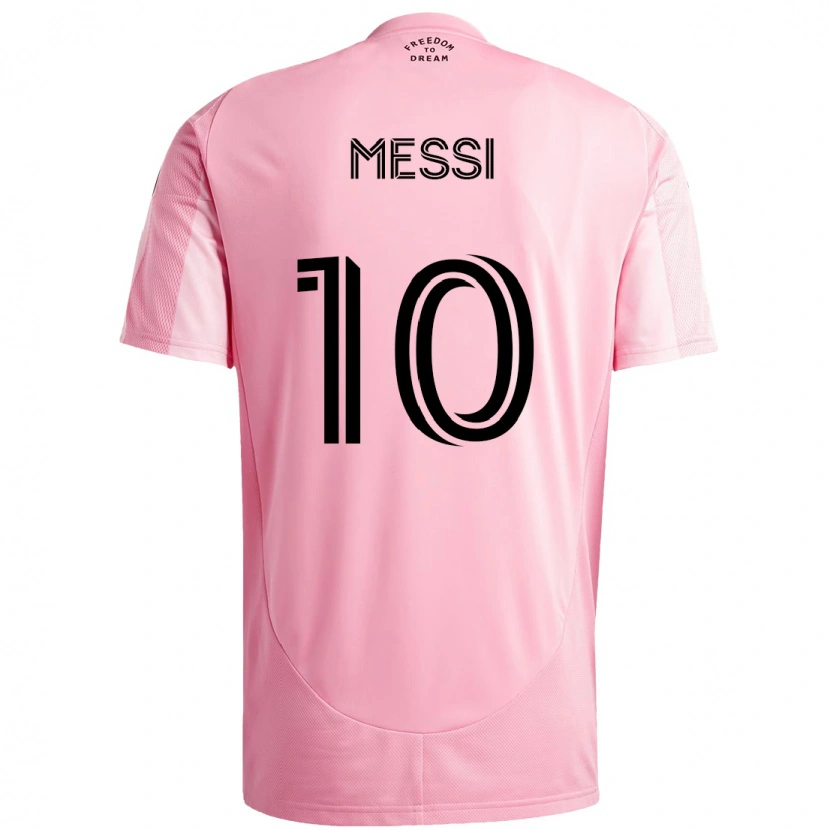 Danxen Bambino Maglia Lionel Messi #10 Rosa Nero Kit Gara Home 2025/26 Maglietta