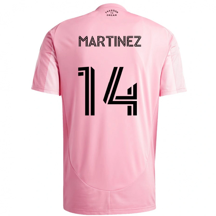 Danxen Bambino Maglia David Martínez #14 Rosa Nero Kit Gara Home 2025/26 Maglietta