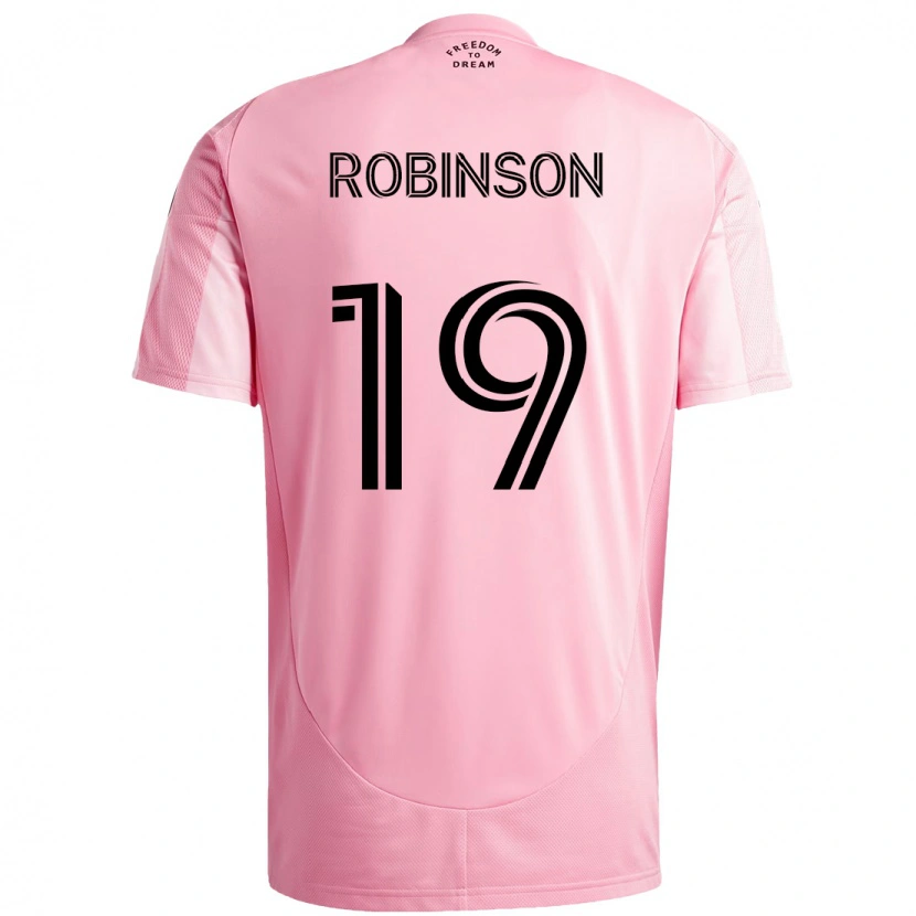 Danxen Bambino Maglia Robbie Robinson #19 Rosa Nero Kit Gara Home 2025/26 Maglietta