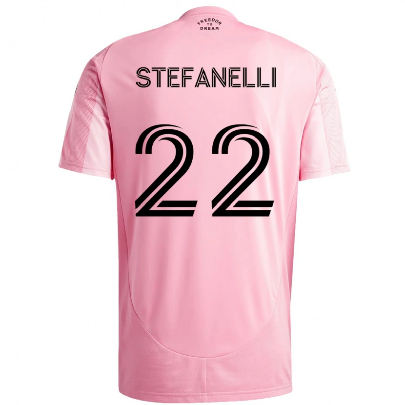 Danxen Bambino Maglia Nicolás Stefanelli #22 Rosa Nero Kit Gara Home 2025/26 Maglietta