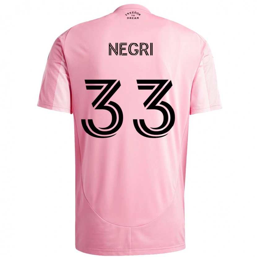Danxen Bambino Maglia Franco Negri #33 Rosa Nero Kit Gara Home 2025/26 Maglietta