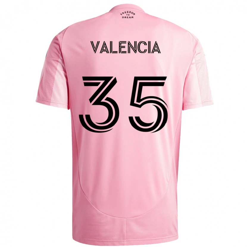 Danxen Bambino Maglia Felipe Valencia #35 Rosa Nero Kit Gara Home 2025/26 Maglietta