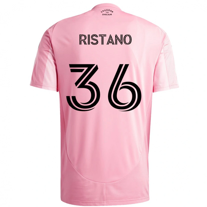 Danxen Bambino Maglia Alejo Ristano #36 Rosa Nero Kit Gara Home 2025/26 Maglietta