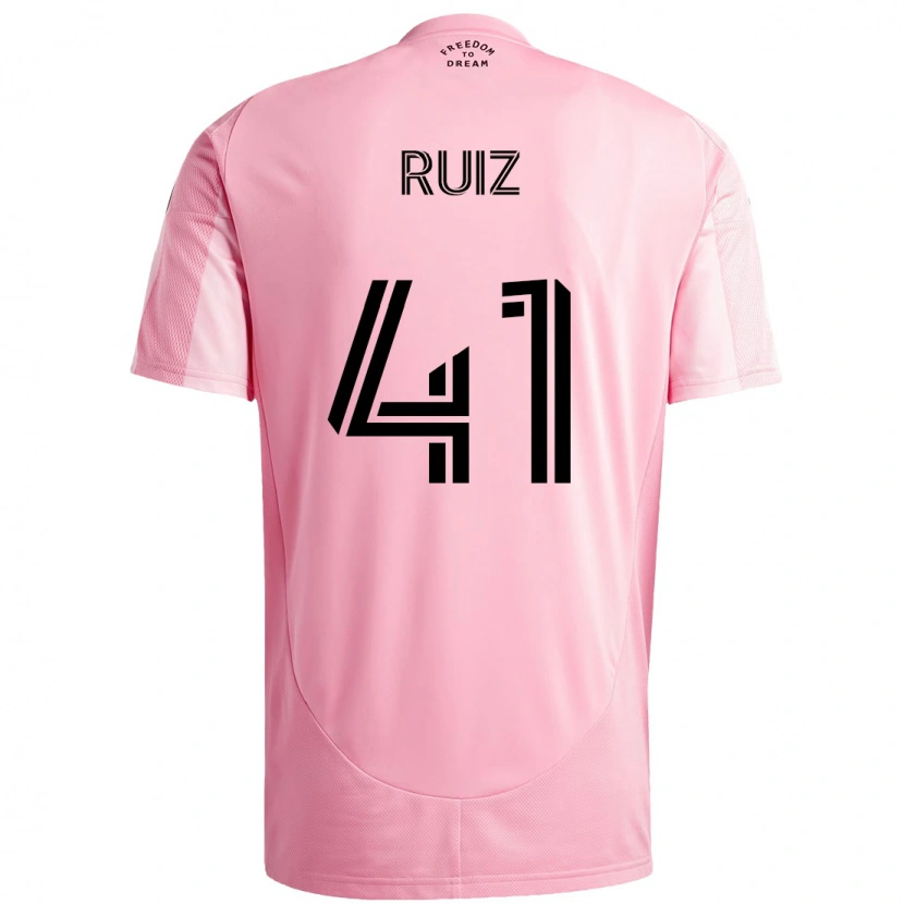 Danxen Bambino Maglia David Ruíz #41 Rosa Nero Kit Gara Home 2025/26 Maglietta