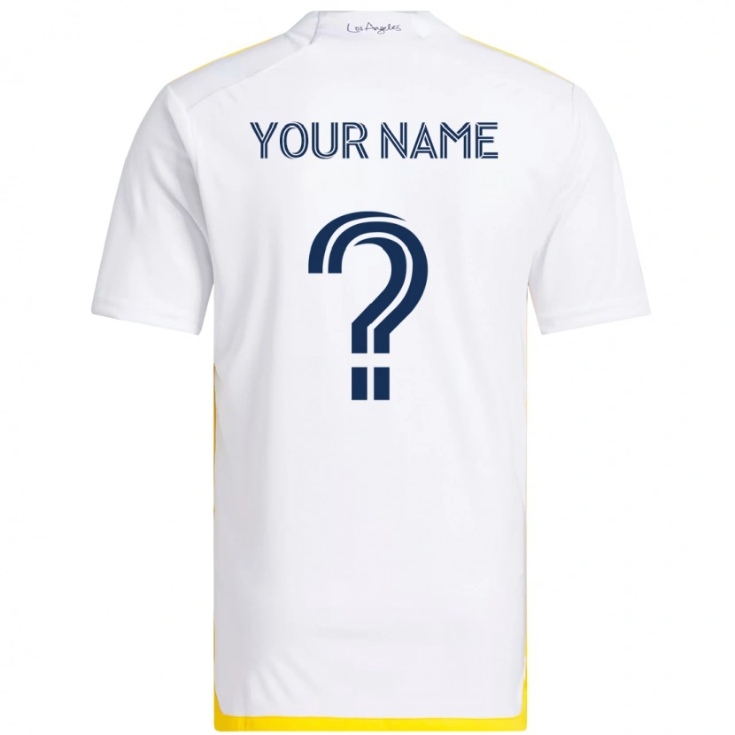 Danxen Bambino Maglia Il Tuo Nome #0 Bianco Giallo Kit Gara Home 2025/26 Maglietta