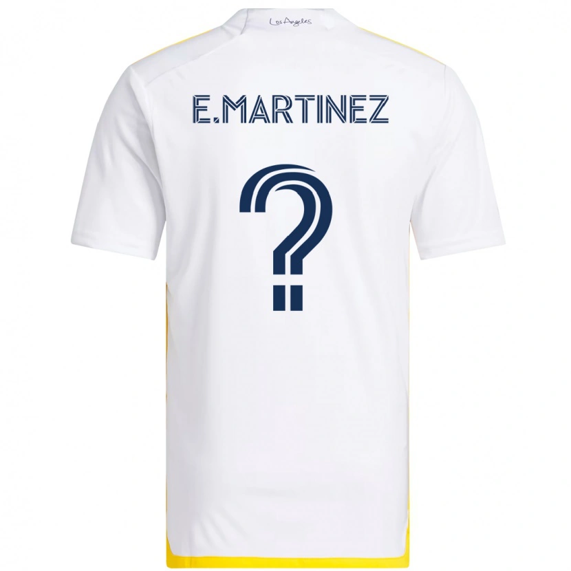 Danxen Bambino Maglia Enrique Martinez #0 Bianco Giallo Kit Gara Home 2025/26 Maglietta