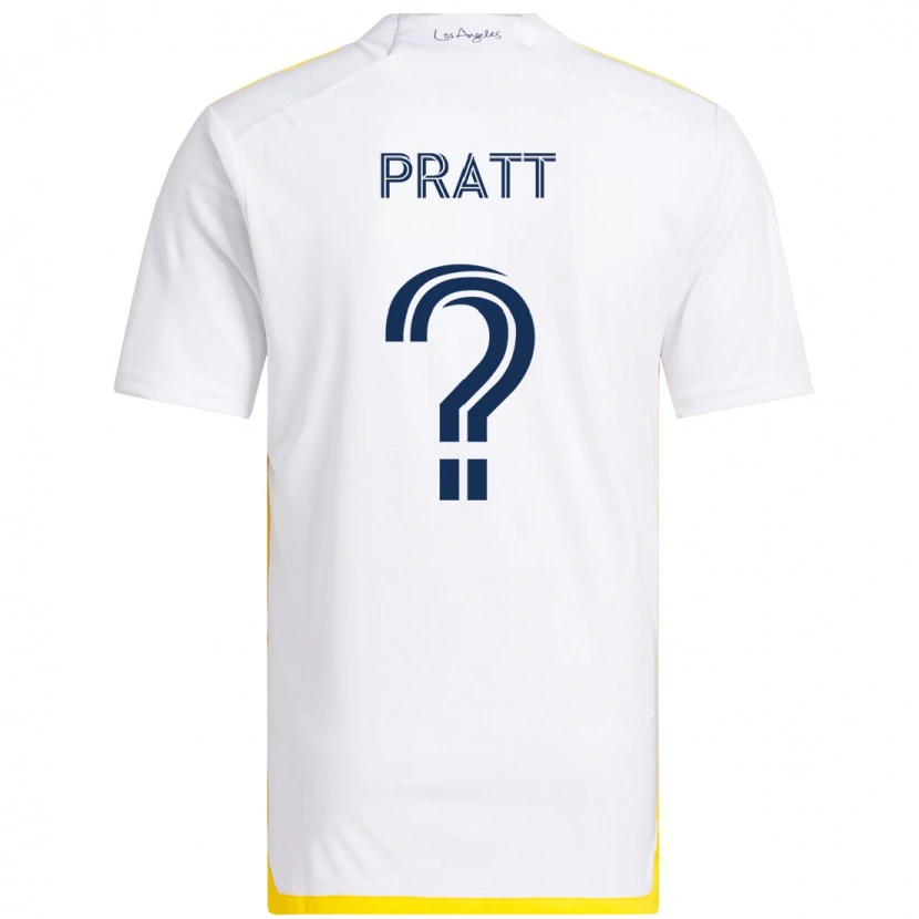 Danxen Bambino Maglia Owen Pratt #0 Bianco Giallo Kit Gara Home 2025/26 Maglietta