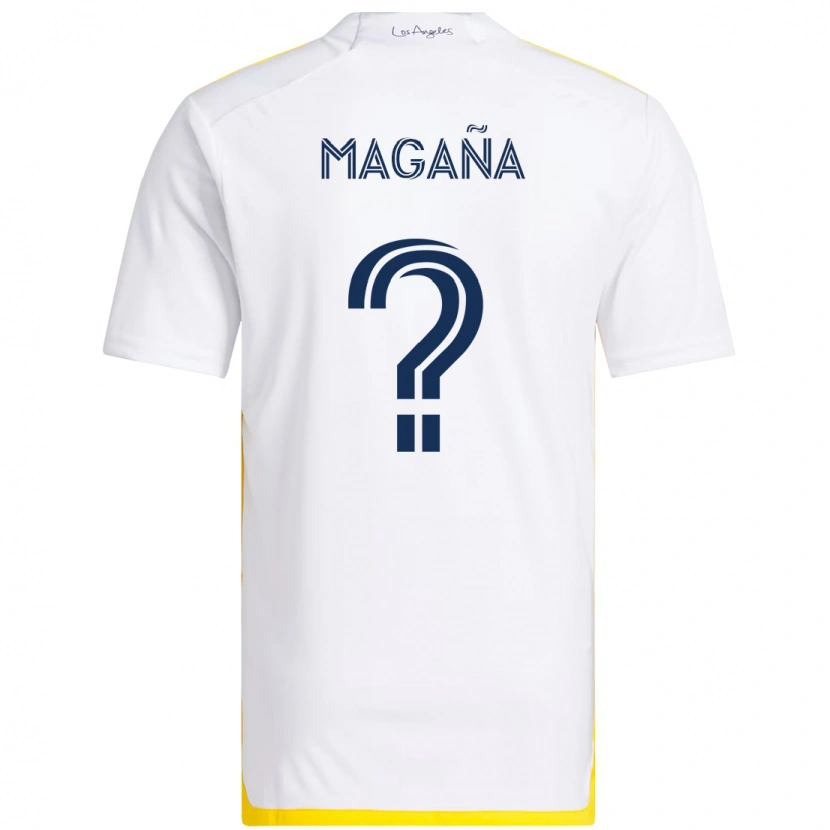 Danxen Bambino Maglia Jose Magaña #0 Bianco Giallo Kit Gara Home 2025/26 Maglietta