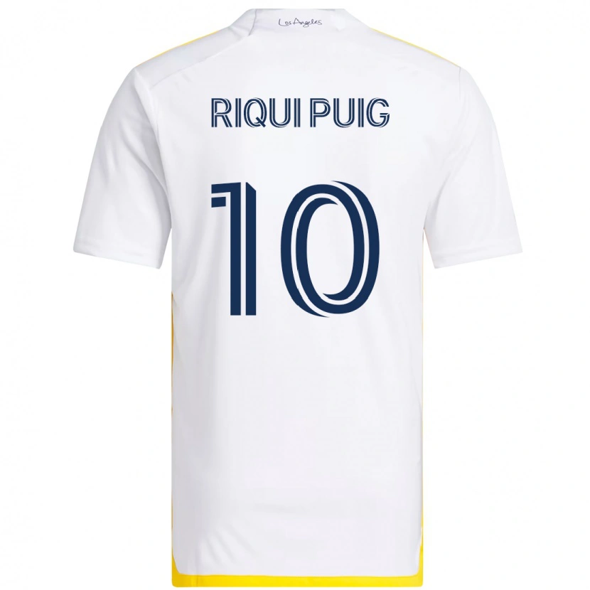 Danxen Bambino Maglia Riqui Puig #10 Bianco Giallo Kit Gara Home 2025/26 Maglietta
