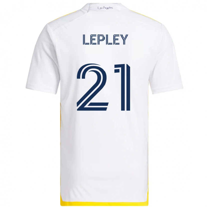 Danxen Bambino Maglia Tucker Lepley #21 Bianco Giallo Kit Gara Home 2025/26 Maglietta