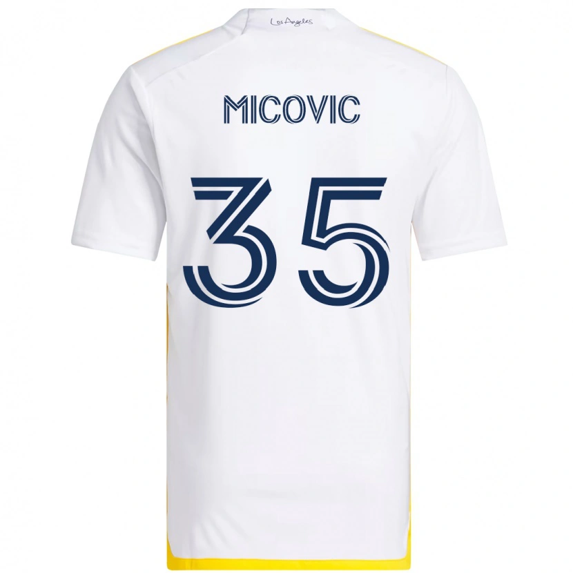 Danxen Bambino Maglia Novak Micovic #35 Bianco Giallo Kit Gara Home 2025/26 Maglietta